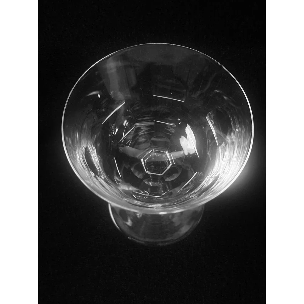 Orrefors Bernadotte Geometric Cut Crystal Champagne Sherbet Glasses Set of 4‎